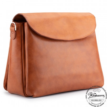 Кожаная женская сумка "Кейт" (рыжая)