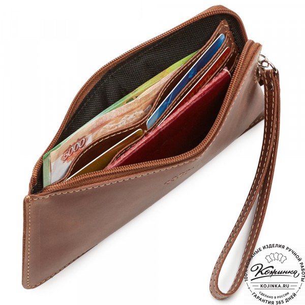Кожаный клатч "Австрия" (коричневый) . фото 1