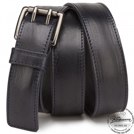 Кожаный ремень "Чарльз" (синий)