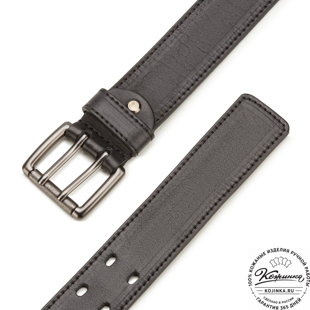 Кожаный ремень "Чарльз" (чёрный)