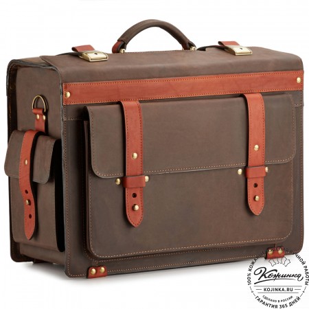 Кожаный портфель-кофр "Корлеоне" (коричневый крейзи)