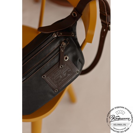Кожаная нагрудная сумка "Мельбурн" (черная)