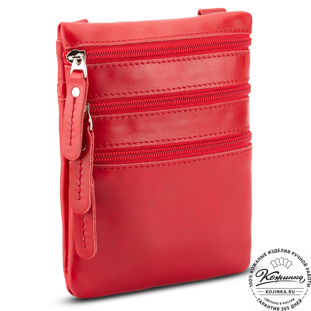 Кожаная сумка "Аллен макси" (красная)