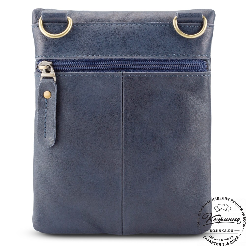 Кожаная сумка "Аллен макси" (джинс)