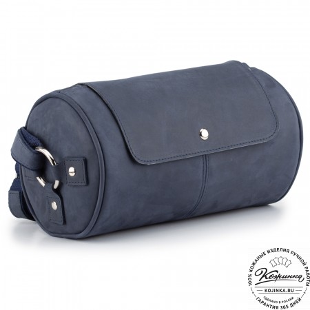 Кожаная сумка "Джерри" (синий крейзи)