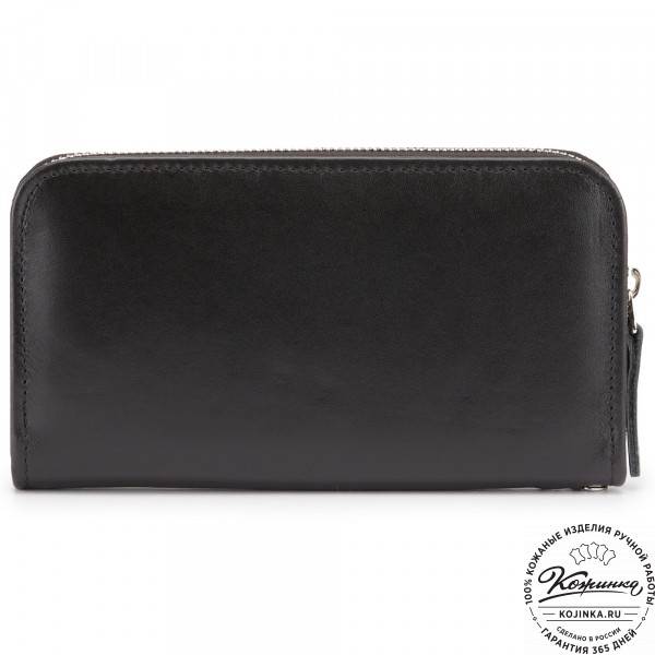 Кожаный клатч "Картер" (чёрная гладкая кожа) . фото 1