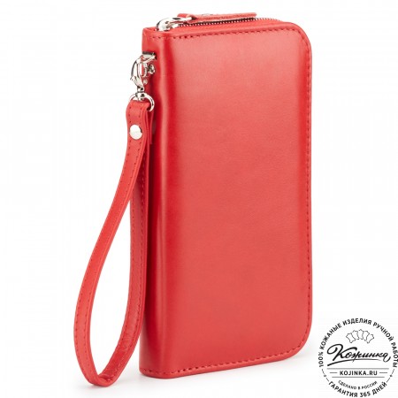 Кожаный клатч "Картер" (красная гладкая кожа) 