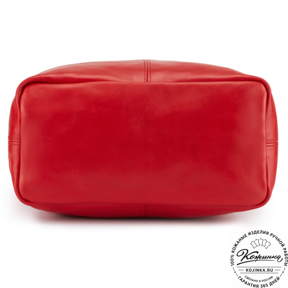 Женская кожаная сумка "Винтаж" (красная) 