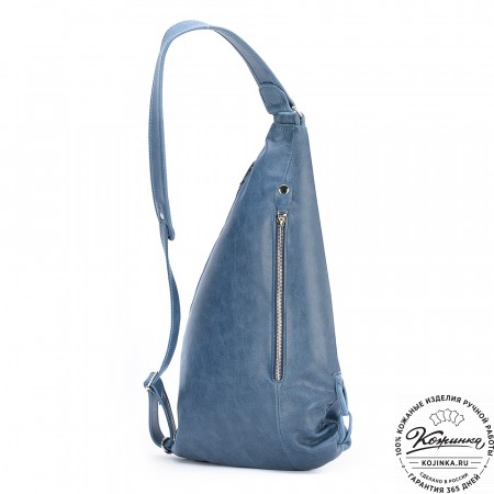 Кожаный рюкзак "Африка" (синий)