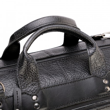 Кожаная дорожная сумка "Сити" (глянец чёрная)