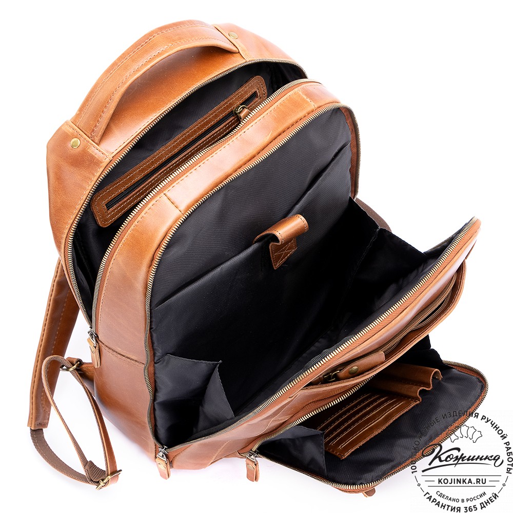 Кожаный рюкзак "Марвин" (рыжий воск)