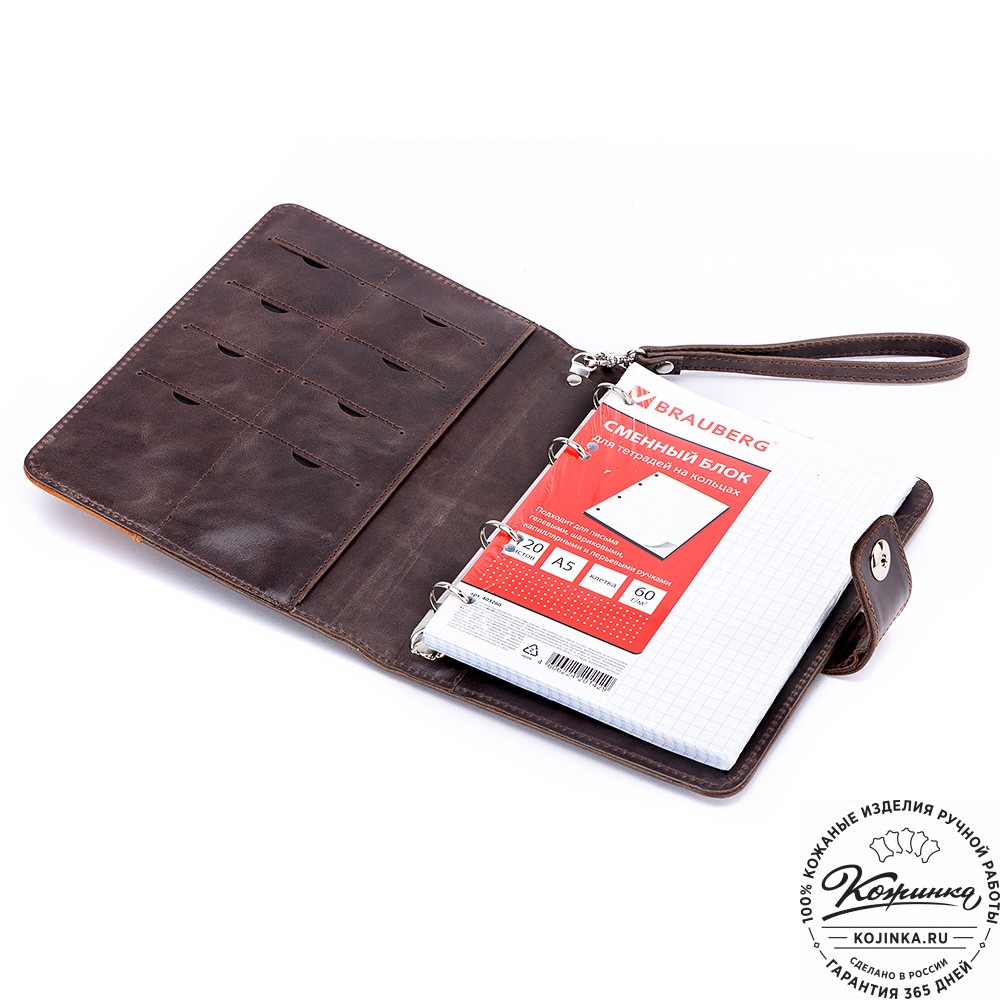 Кожаный ежедневник "Монблан" (тёмно-коричневый антик)