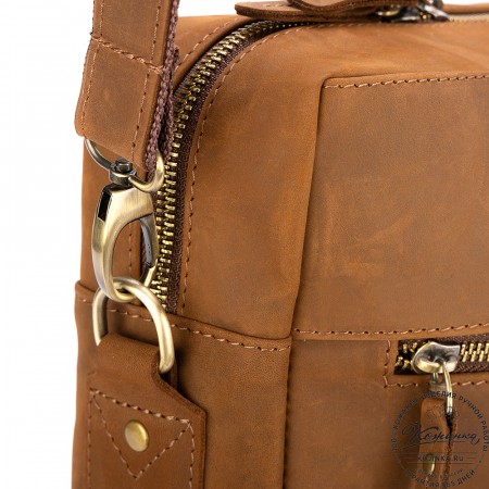 Кожаная деловая сумка "Спайк" (коричневый крейзи) 