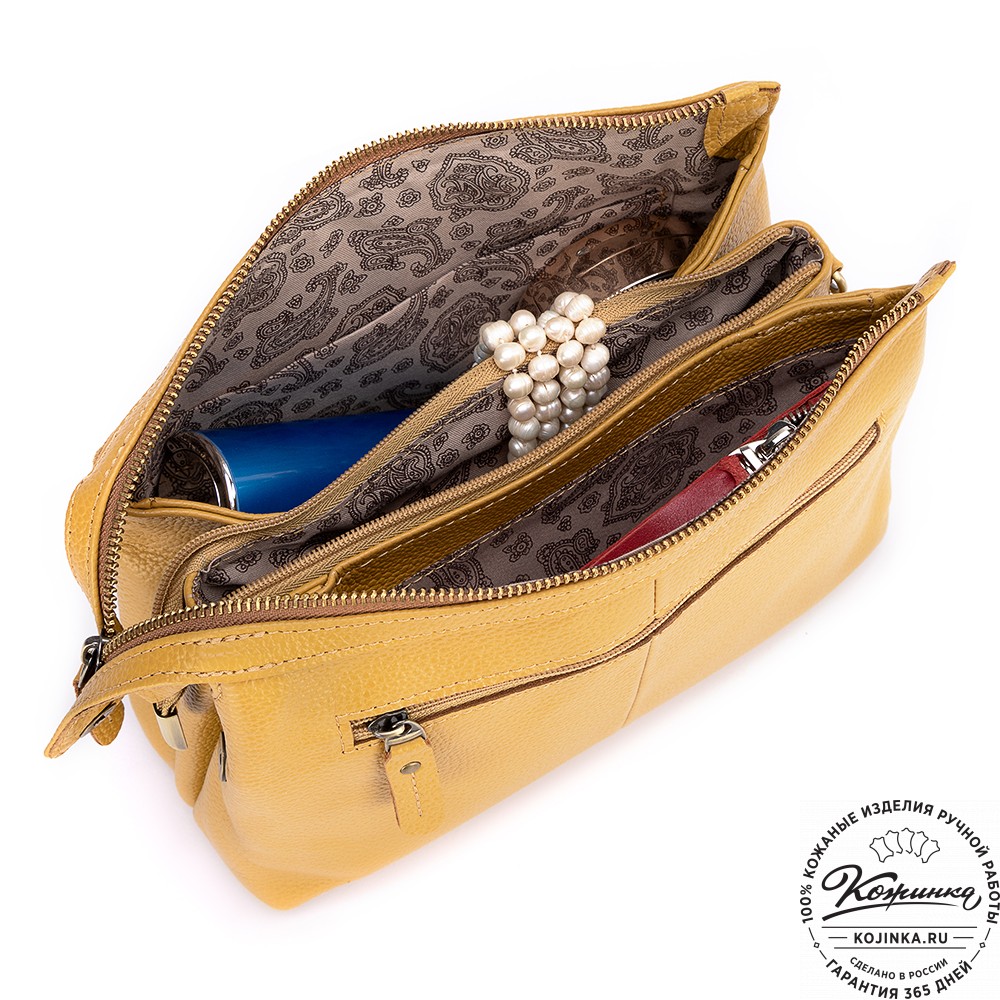 Женская кожаная сумка "Валери" (охра)