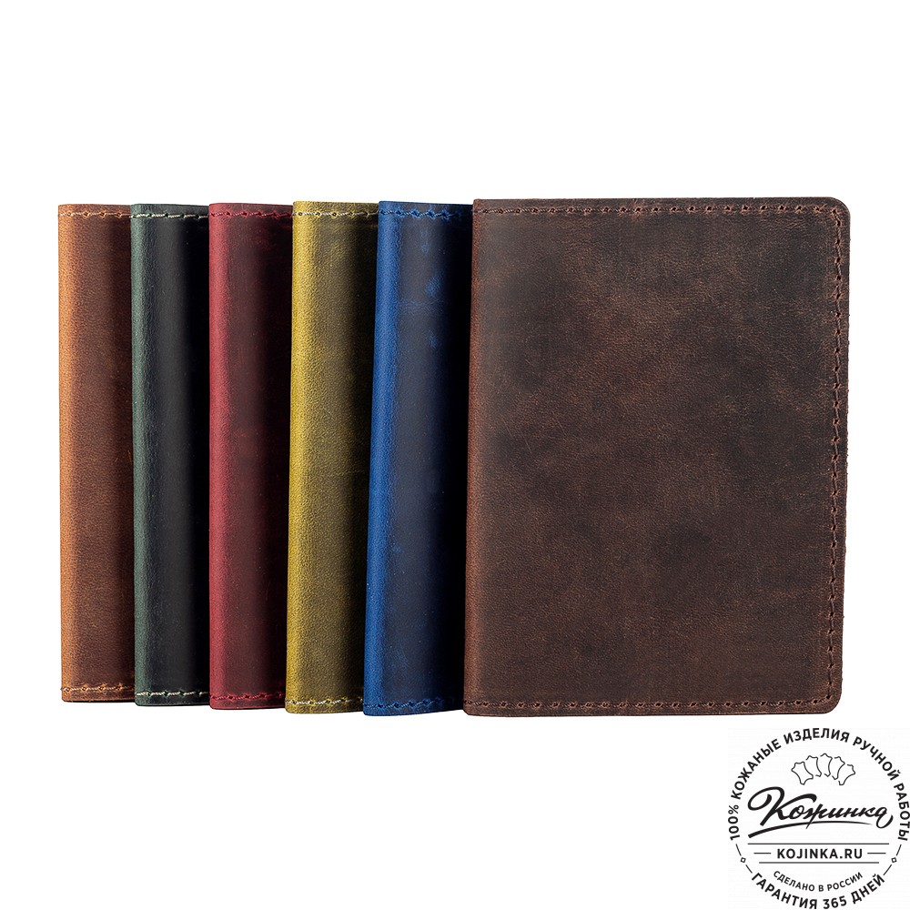 Кожаная обложка на паспорт "Будапешт" (коричневый крейзи)