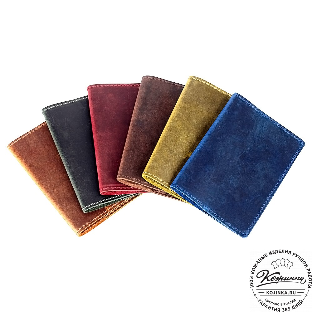 Кожаная обложка на паспорт "Будапешт" (коричневый крейзи)