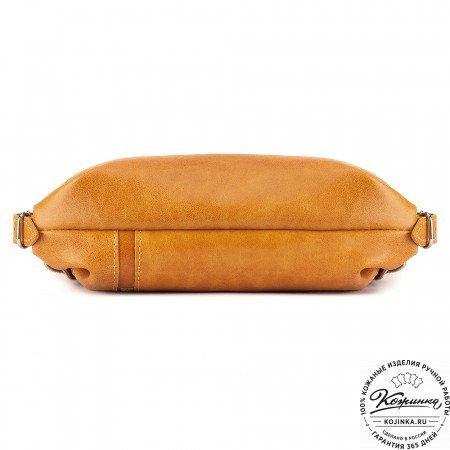 Женский кожаный рюкзак "Салоники" (жёлтый)