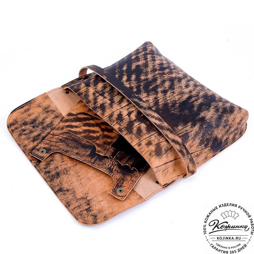 Кожаный планшет "Гудзон" (старение рыжий)