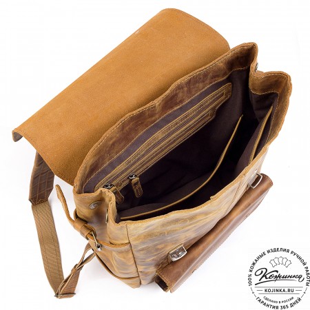 Кожаный рюкзак "Индиго" (рыжий крейзи)