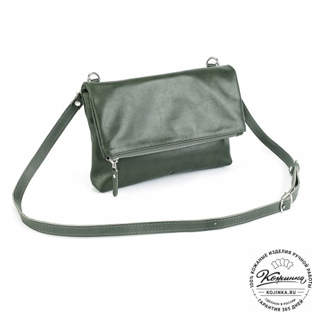 Кожаный клатч "Молли" (хаки)