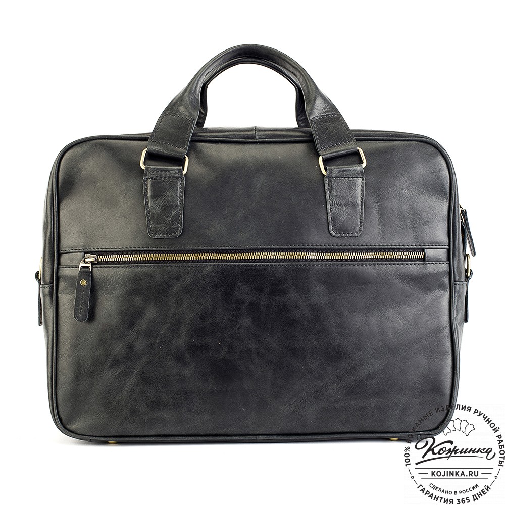 Кожаная деловая сумка "Окленд нью" (чёрный антик)