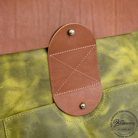 Кожаный рюкзак "Спэйс" (лимон крейзи)