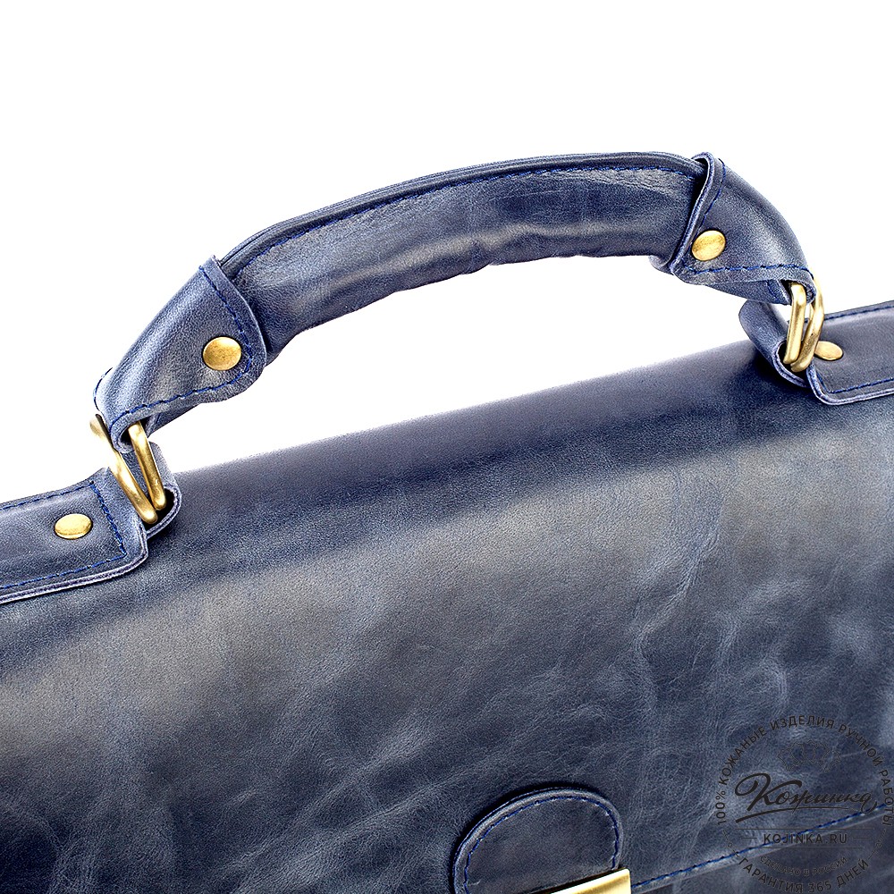 Кожаный портфель "Александрия" (синий антик)