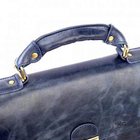 Кожаный портфель "Александрия" (синий антик)