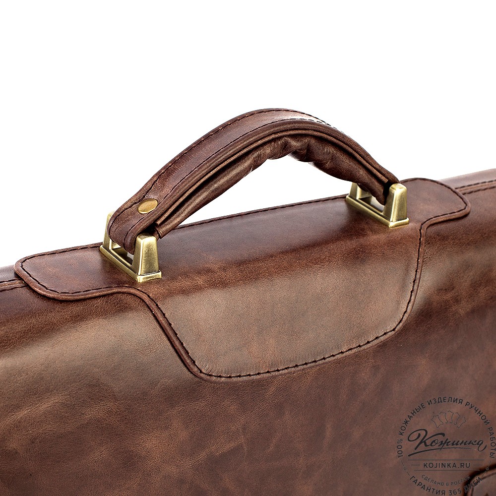Кожаный портфель "Арамис" (тёмно-коричневый антик)
