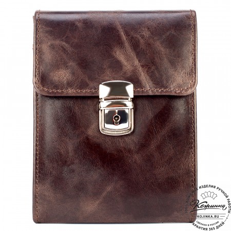 Кожаная сумка "Чикаго" (тёмно-коричневый антик)