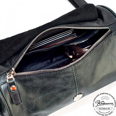 Кожаная сумка "Джерри" (чёрный антик)