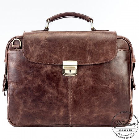 Кожаный портфель "Эдгар" (тёмно-коричневый антик)