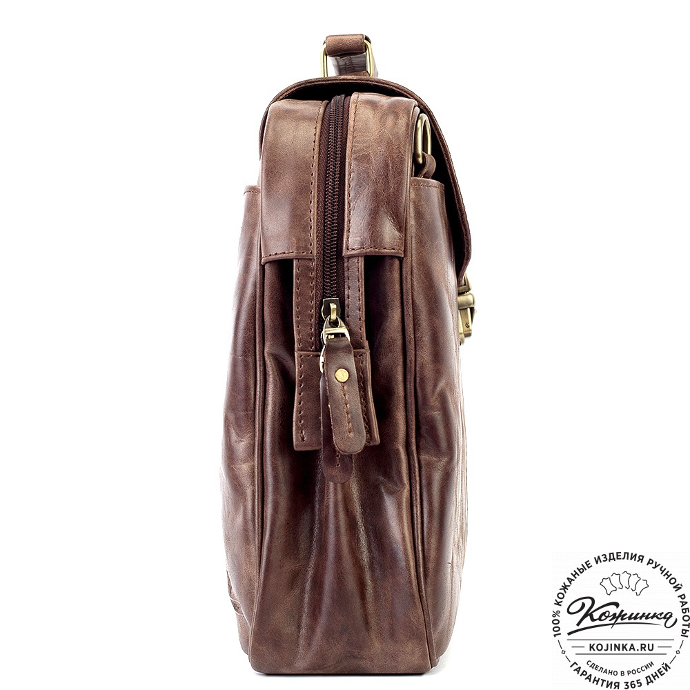 Кожаный портфель "Эдгар" (тёмно-коричневый антик)