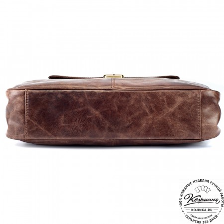 Кожаный портфель "Эдгар" (тёмно-коричневый антик)