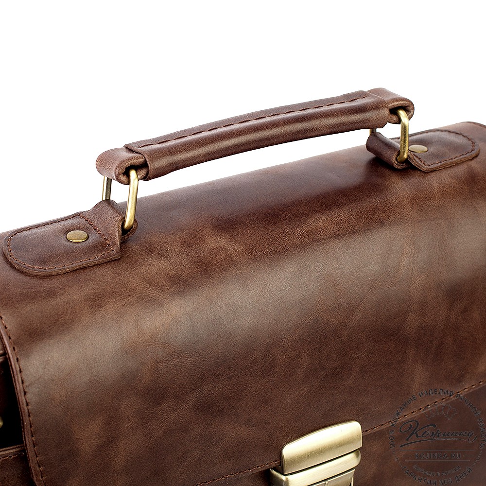 Кожаный портфель "Эдгар" (тёмно-коричневый антик)
