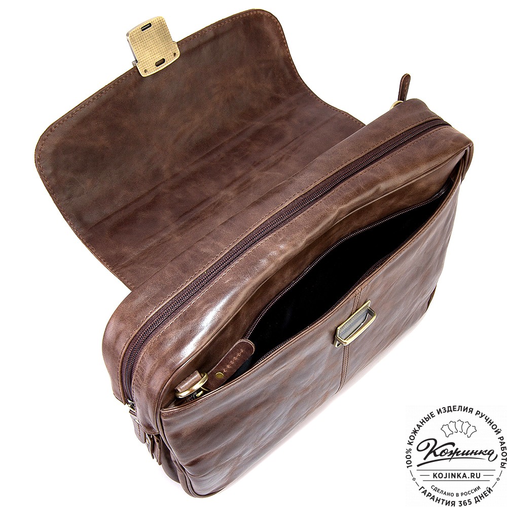 Кожаный портфель "Эдгар" (тёмно-коричневый антик)