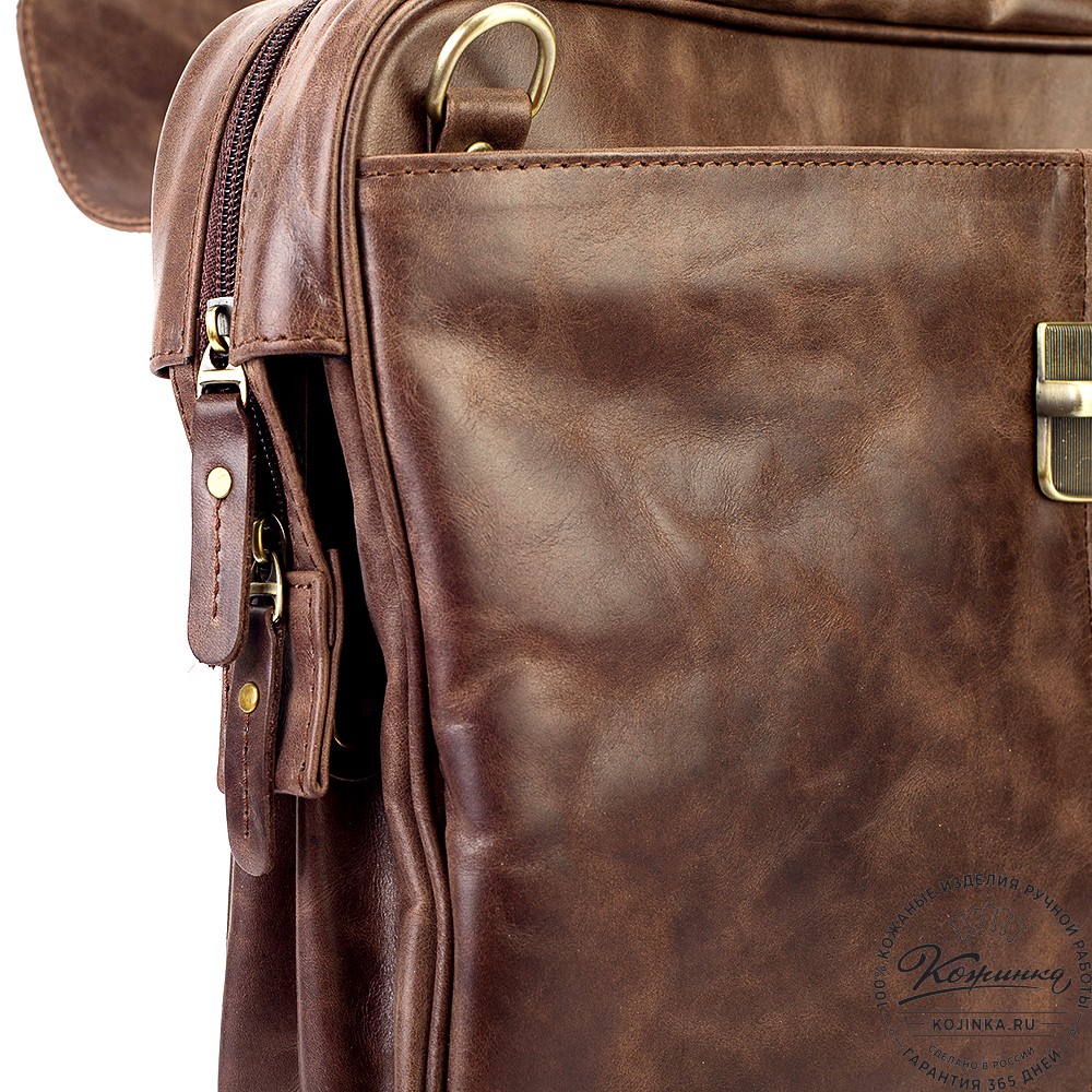 Кожаный портфель "Эдгар" (тёмно-коричневый антик)
