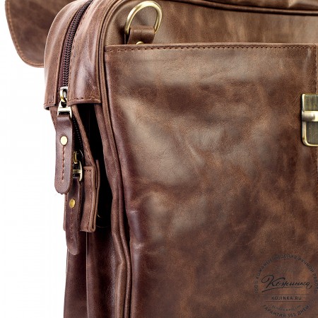 Кожаный портфель "Эдгар" (тёмно-коричневый антик)