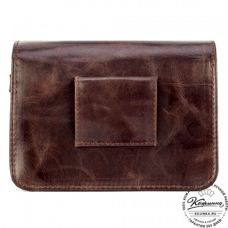 Кожаная барсетка "Гевара" (тёмно-коричневый антик)