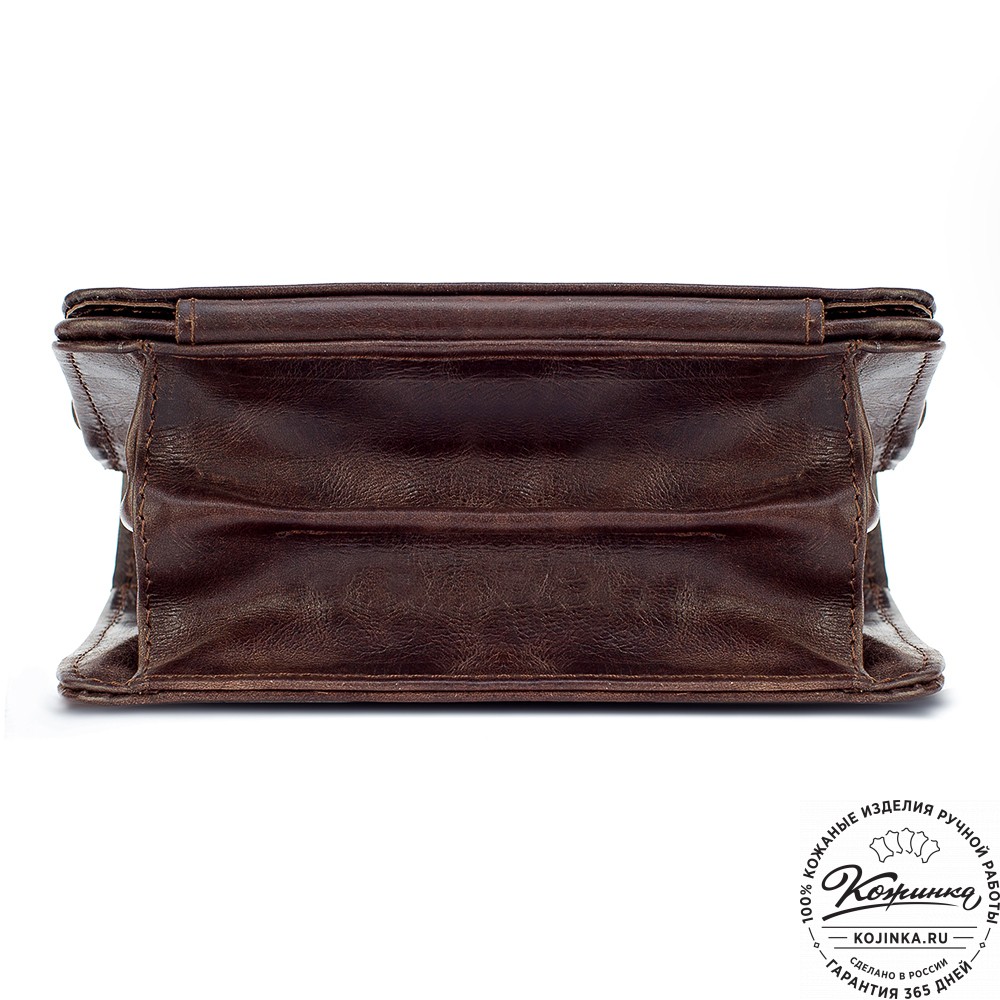 Кожаная барсетка "Гевара" (тёмно-коричневый антик)