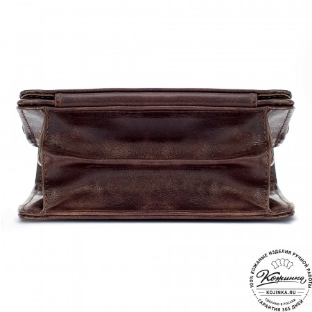 Кожаная барсетка "Гевара" (тёмно-коричневый антик)