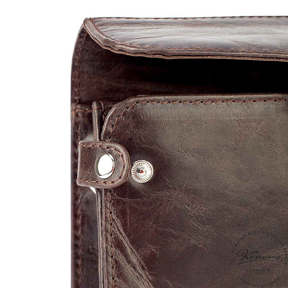 Кожаная барсетка "Гевара" (тёмно-коричневый антик)