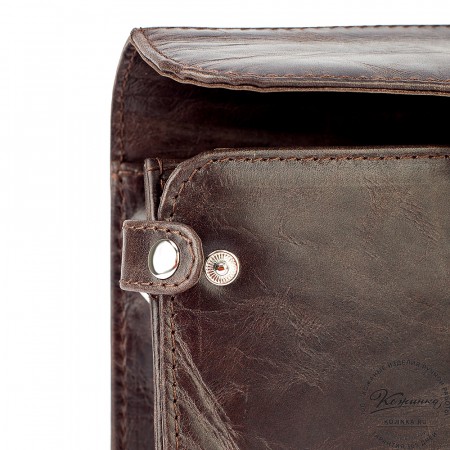 Кожаная барсетка "Гевара" (тёмно-коричневый антик)