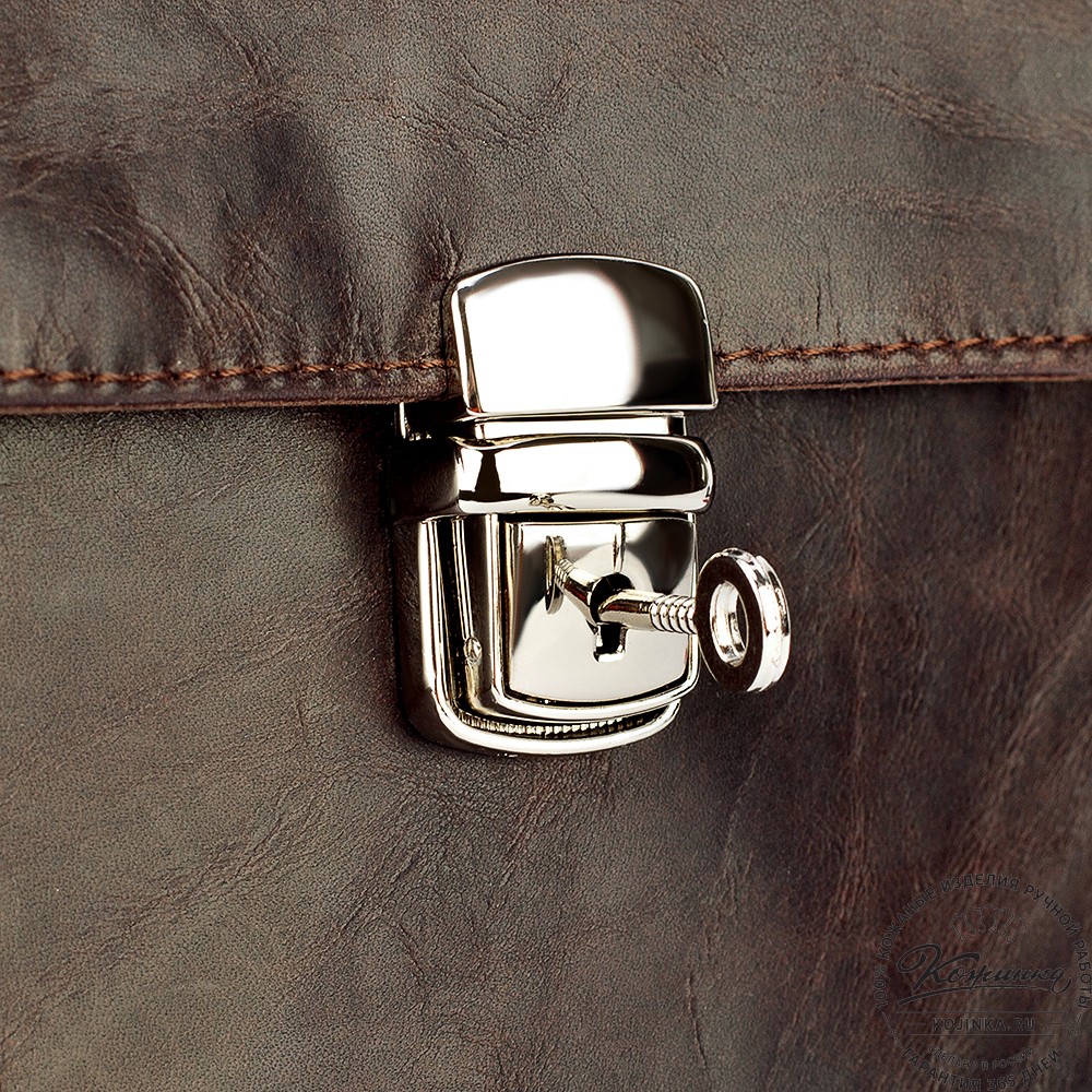 Кожаная барсетка "Гевара" (тёмно-коричневый антик)