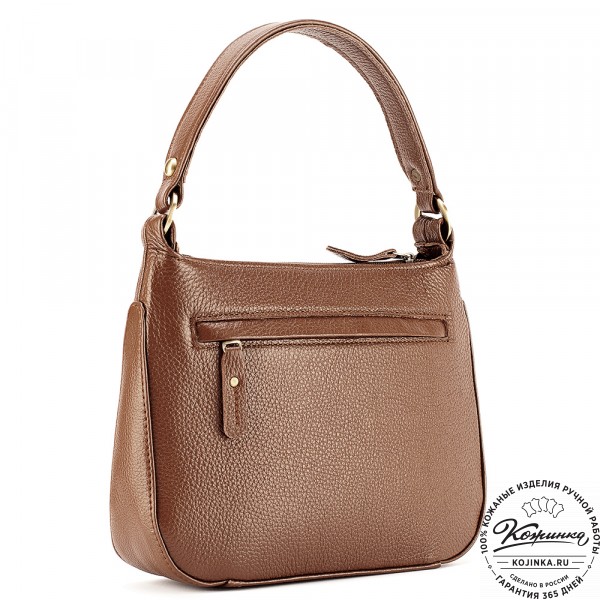 Женская кожаная сумка "Каролина" (светло-коричневая). фото 1