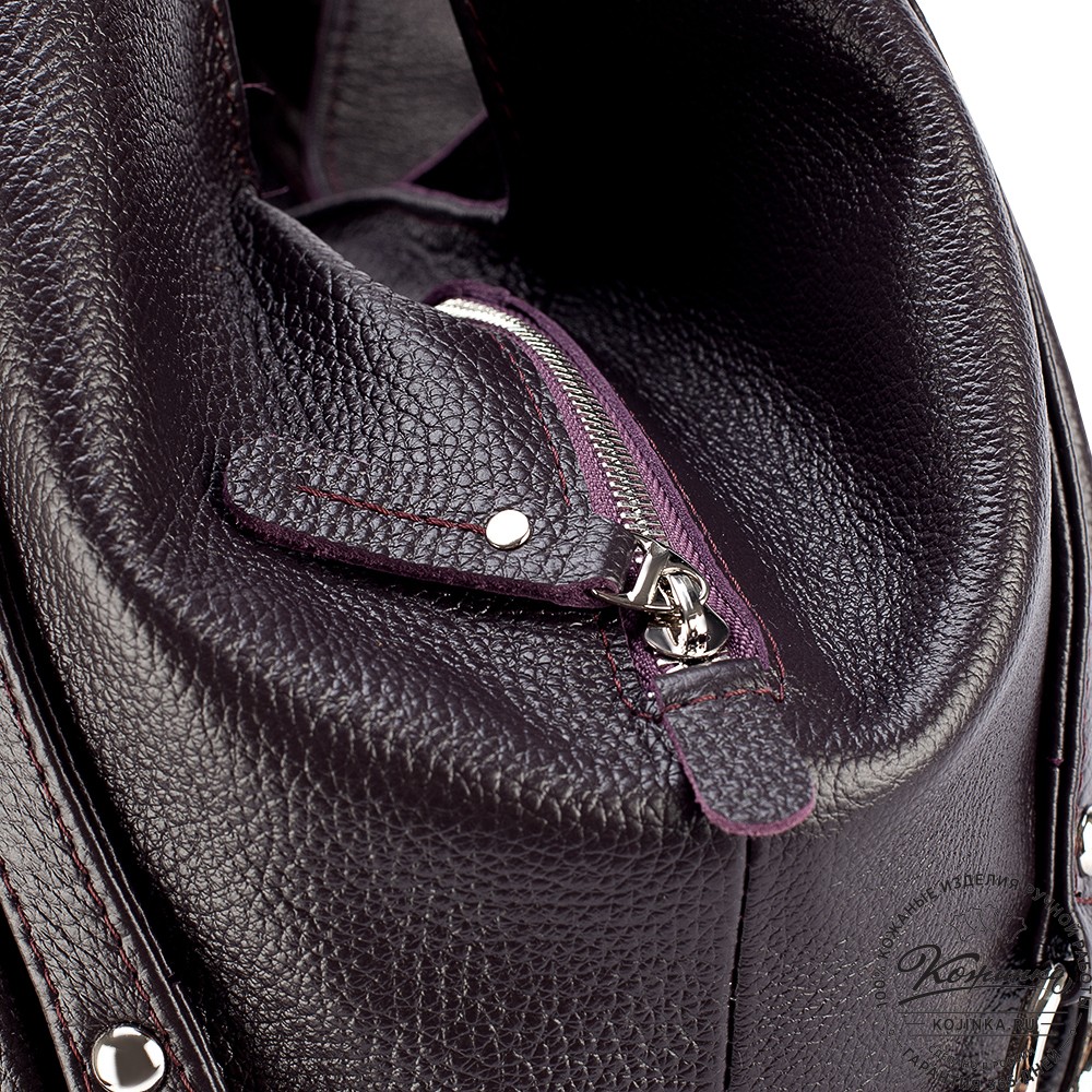 Женская кожаная сумка "Миллениум" (баклажан)