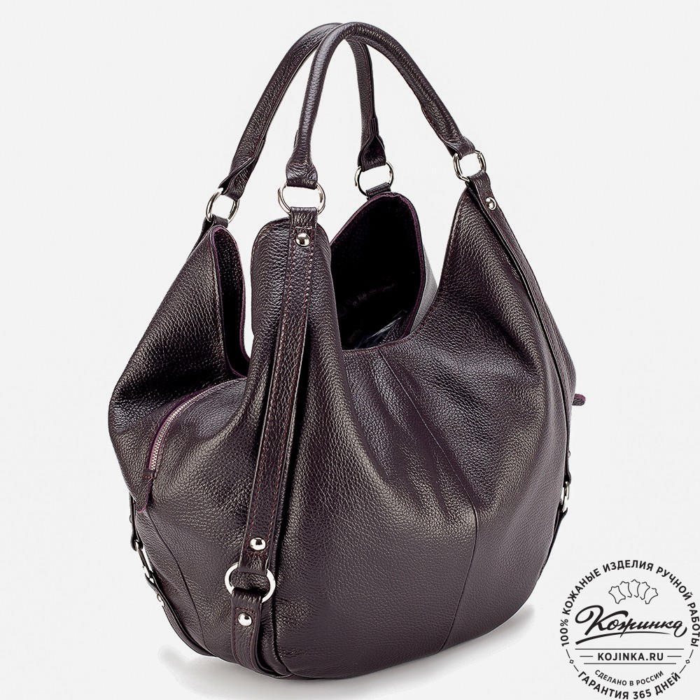 Женская кожаная сумка "Миллениум" (баклажан)