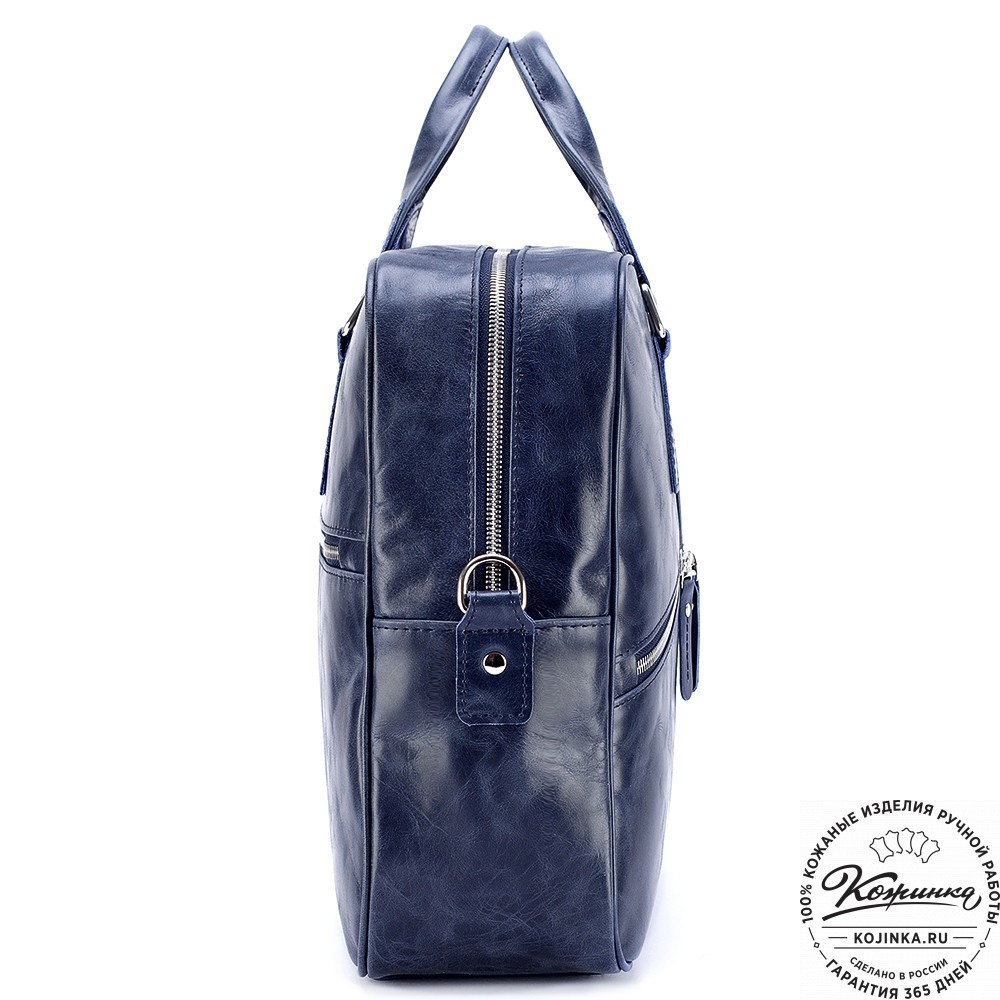 Кожаная деловая сумка "Окленд нью" (синий антик)