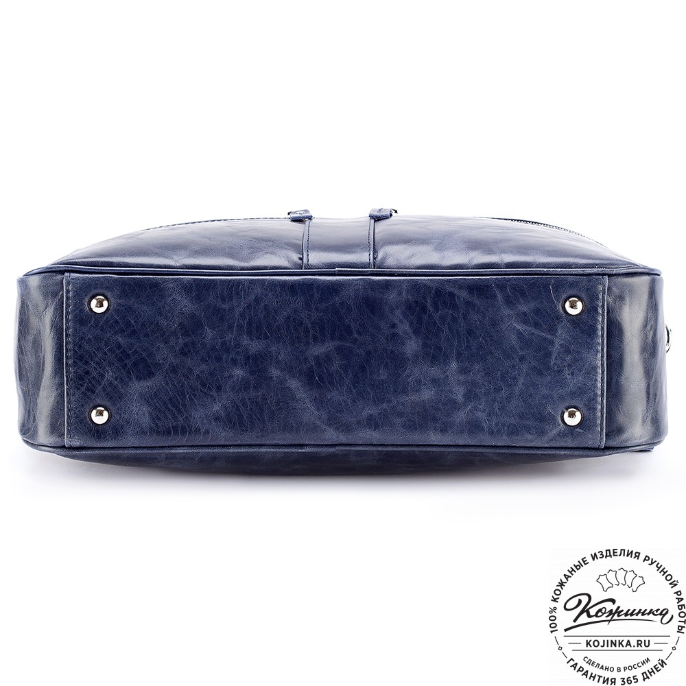 Кожаная деловая сумка "Окленд нью" (синий антик)