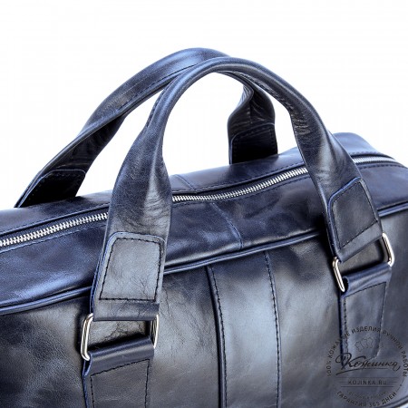 Кожаная деловая сумка "Окленд нью" (синий антик)